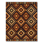 Bold Amber Geometric Diamond Tribal Rug
