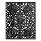 Ornate Black Classical Medallion Wreath Rug
