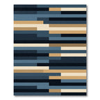 Modular Linear Arrangement Blue Tan Rug