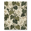 Elegant Cream White Morning Glory Vine Rug