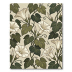 Elegant Cream White Morning Glory Vine Rug