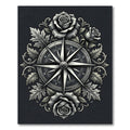 Monochromatic Rose Compass Garland Rug