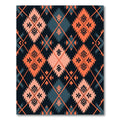 Terracotta and Slate Geometric Diamond Weave Rug