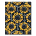 Elegant Golden Sunflower Floral Dark Backdrop Rug