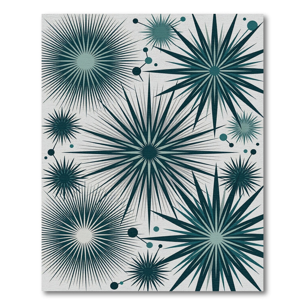 Deep Teal Starburst Scatter Rug