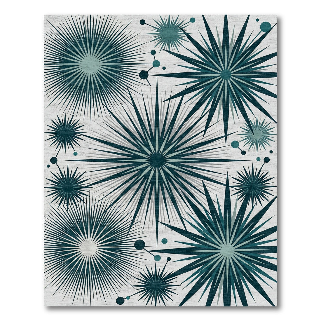 Deep Teal Starburst Scatter Rug
