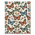 Whimsical Butterfly Meadow Soft Pastel Illustration Rug