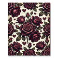 Romantic Deep Red Rose Heart Arrangement Rug