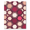 Modern Burgundy Peach Geometric Hexagon Rug