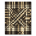 Modern Neutral Plaid Geometric X Rug