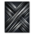 Modern Monochrome Geometric Intersecting Lines Rug