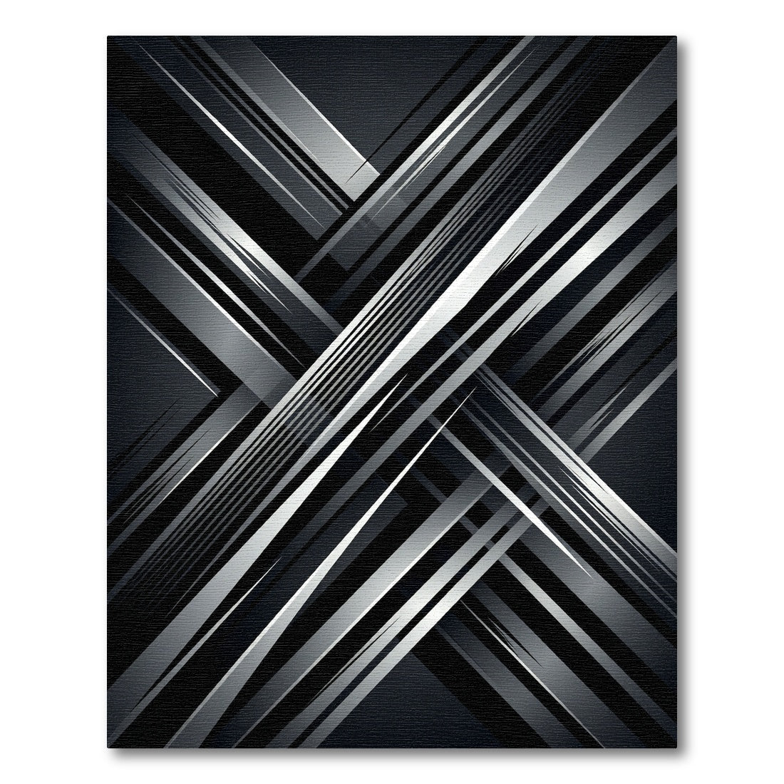 Modern Monochrome Geometric Intersecting Lines Rug