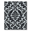 Black White Acanthus Leaf Scroll Rug