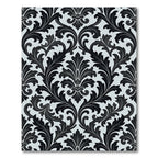 Black White Acanthus Leaf Scroll Rug