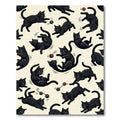 Playful Black Cat Cream Illustration Rug