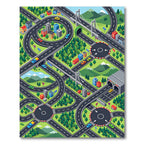 Vibrant Isometric Cityscapes Road Adventure Map Rug