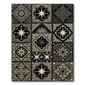 Black Gold Celestial Tile Medallion Rug