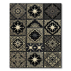 Black Gold Celestial Tile Medallion Rug
