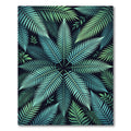 Emerald Teal Fern Frond Arrangement Rug