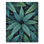 Emerald Teal Fern Frond Arrangement Rug