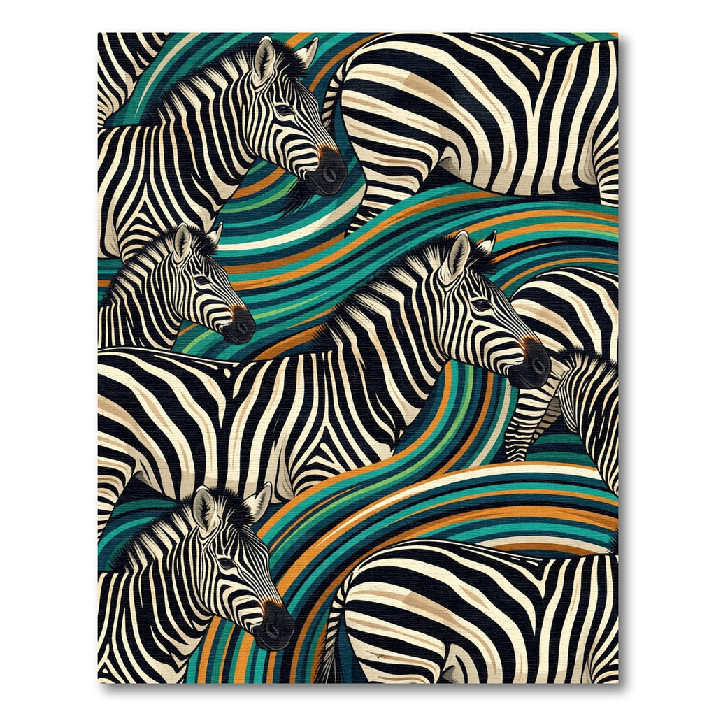 Abstract Zebra Stripes Waves Rug