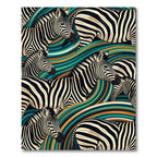 Abstract Zebra Stripes Waves Rug