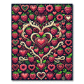 Red Raspberry And Heart Garland Rug