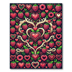 Red Raspberry And Heart Garland Rug