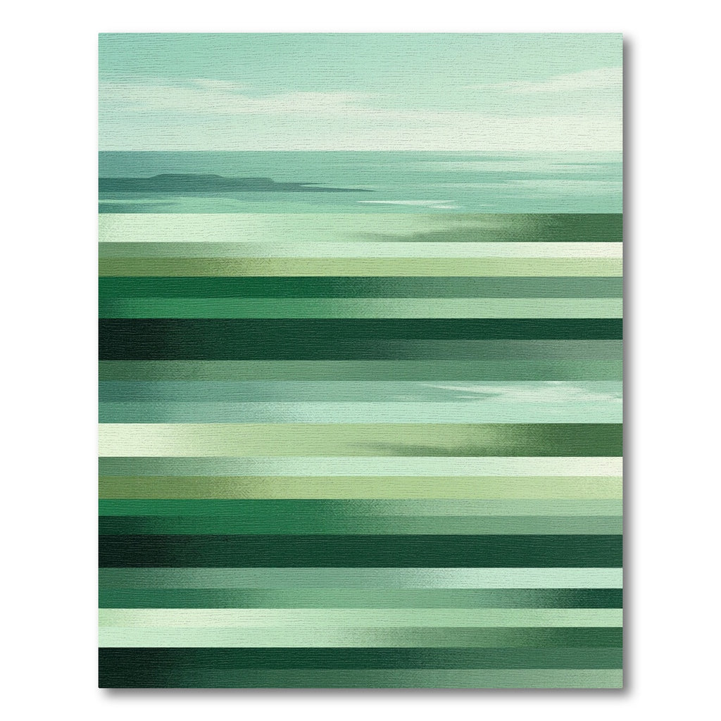 Mint Green Horizontal Stripe Landscape Rug