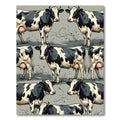 Modern Black and White Dairy Cow Rug