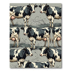 Modern Black and White Dairy Cow Rug