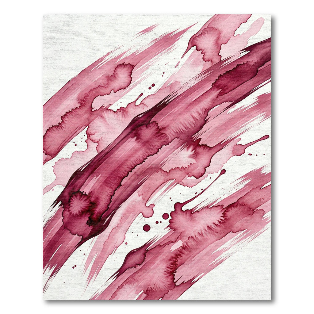 Deep Crimson Watercolor Strokes Rug