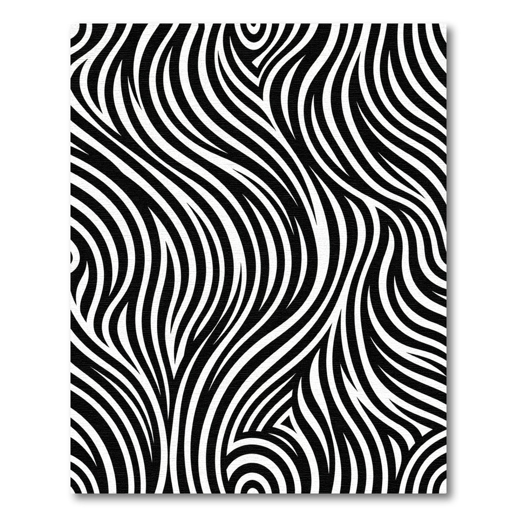 Monochrome Abstract Flowing Wave Lines Rug