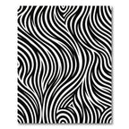 Monochrome Abstract Flowing Wave Lines Rug