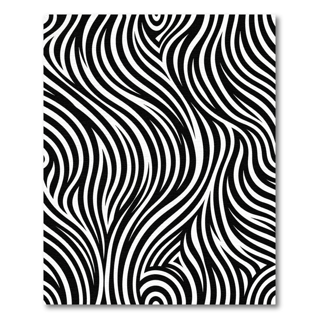 Monochrome Abstract Flowing Wave Lines Rug