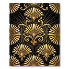 Art Deco Gold Fan Geometric Rug
