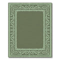 Elegant Mint Green Floral Border Rug