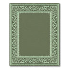 Elegant Mint Green Floral Border Rug