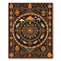 Earthy Tribal Aztec Sun Gold Rug