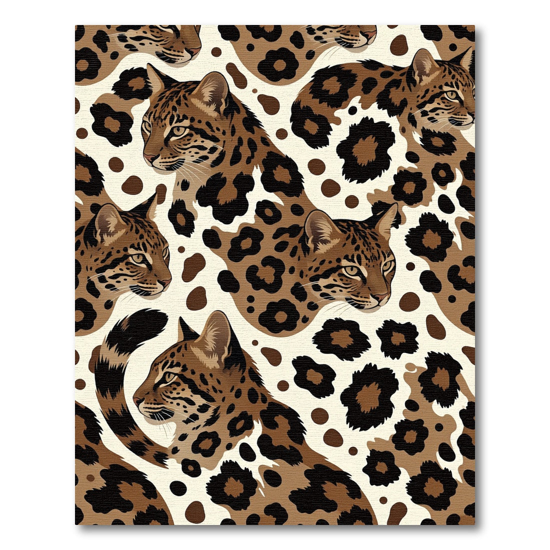 Exotic Leopard Spotted Cat Art Rug