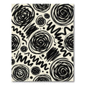 Bold Black Scribble Swirl Composition Rug
