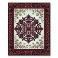 Deep Crimson Rose Ornate Medallion Rug