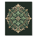 Sage and Gold Ornate Acanthus Medallion Rug