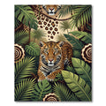 Jungle Jaguar With Tropical Foliage Rug
