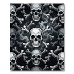Gothic Smoked Skull and Bone Decor Rug