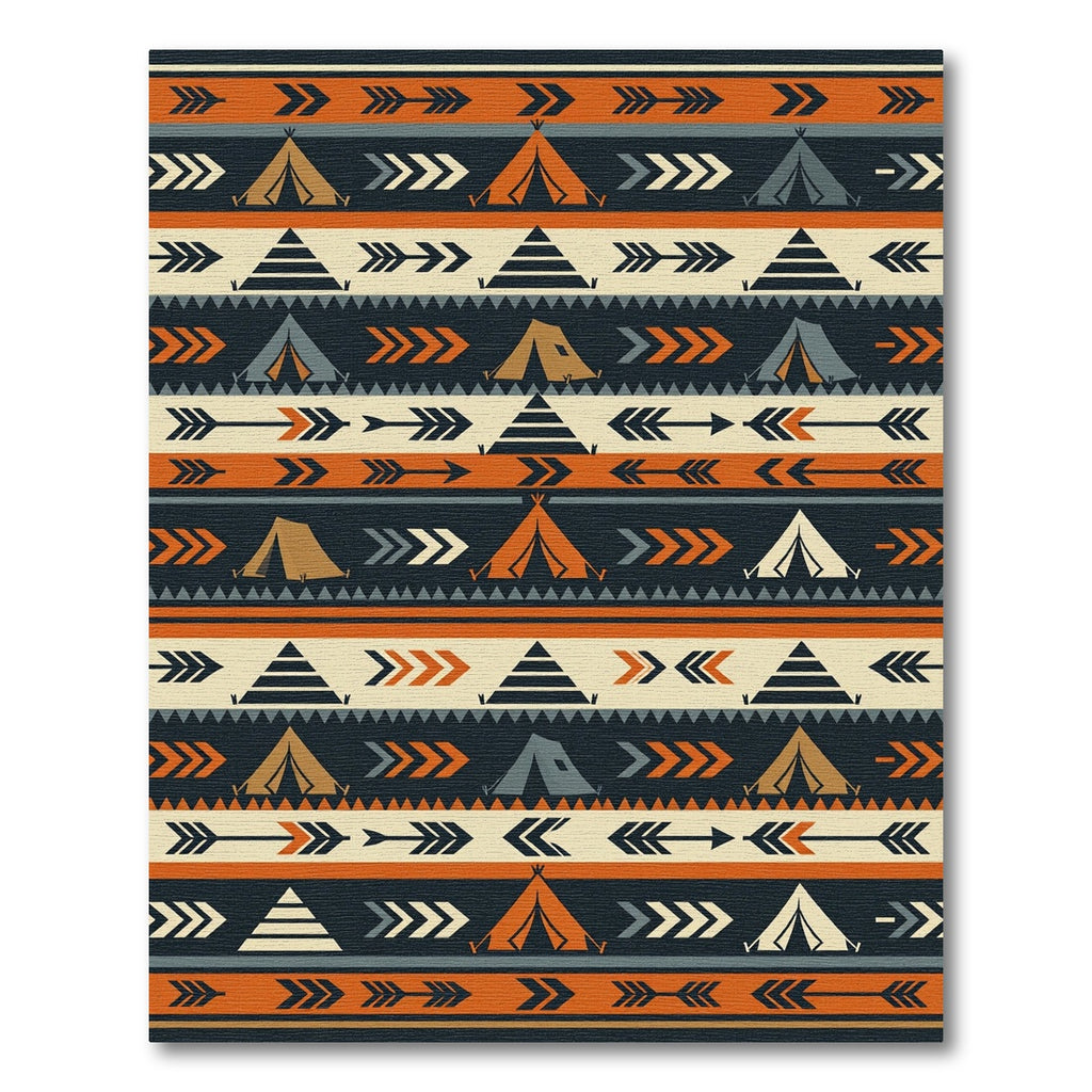 Burnt Orange Geometric Camping Arrow Rug