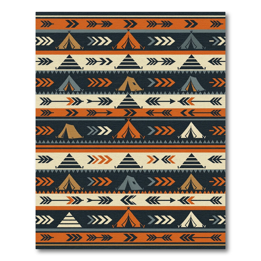 Burnt Orange Geometric Camping Arrow Rug