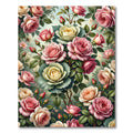 Romantic Blush Rose Floral Bouquet Rug