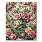 Romantic Blush Rose Floral Bouquet Rug