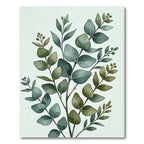 Earthy Green Eucalyptus Botanical Illustration Rug
